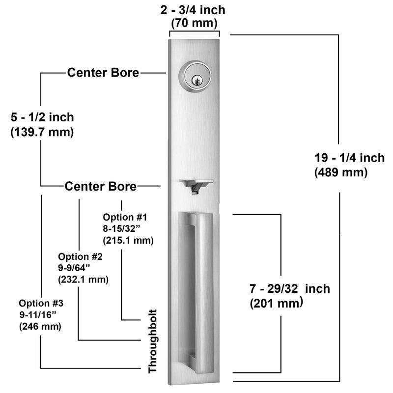 Berlin Modisch Full Escutcheon HandleSet Front Door Entry Handle and Deadbolt Lock Set Slim Square Single Cylinder Deadbolt and Lever Heavy Duty â€“ Satin Nickel Finish - Image 2